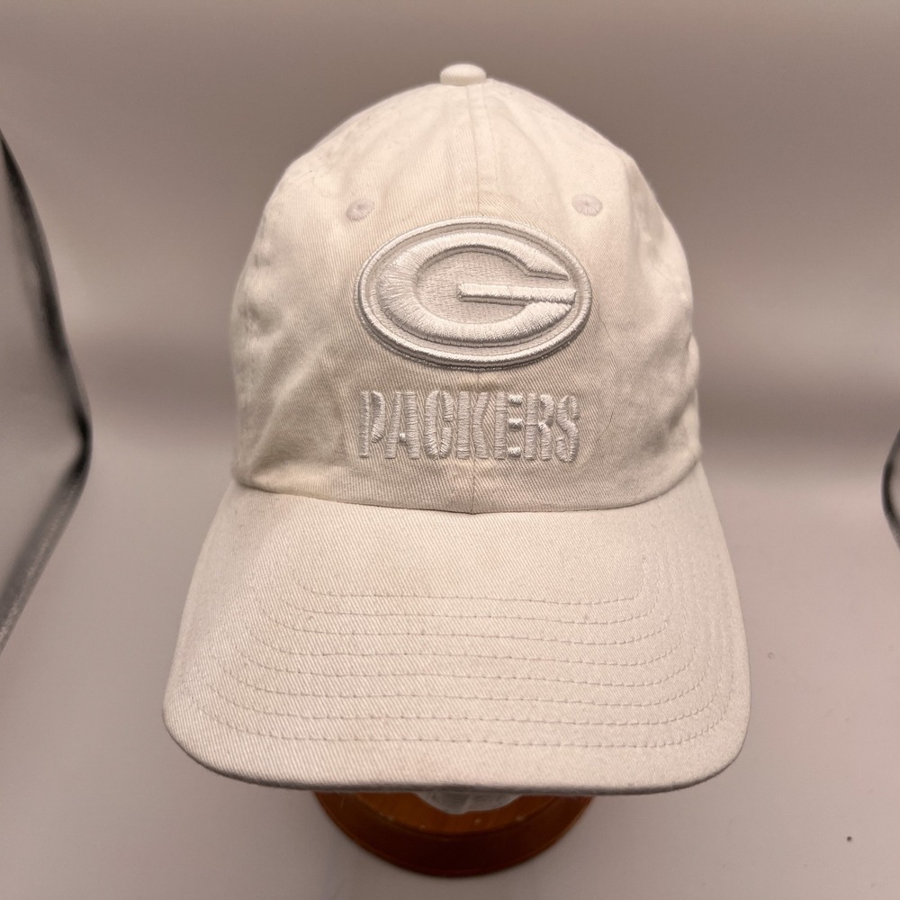Fanatics NFL Pro Line Green Bay Packers Hat White Tonal Logo Adjustable Cap